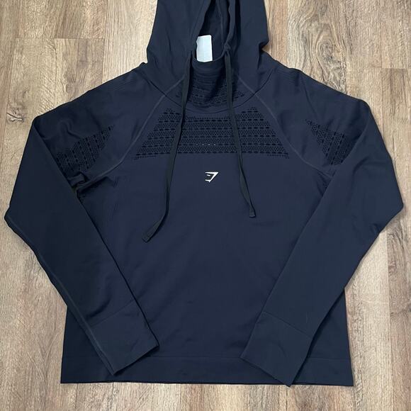 Gymshark Women's‎ Black Long Sleeve Energy Seamless Hoodie Size Medium - Picture 6 of 12